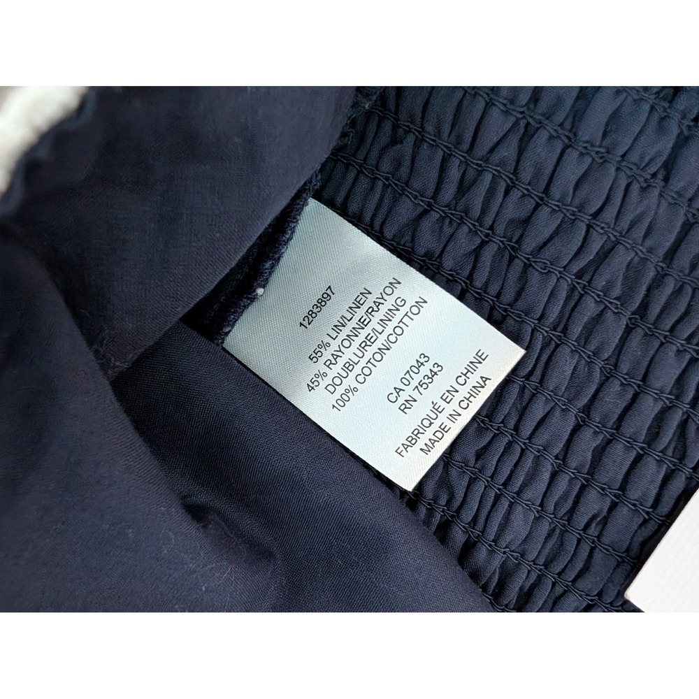 Christian Lacroix Navy Blue Linen Crochet Tassel Tie Crop Top M Festival Summer - Picture 9 of 9